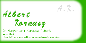 albert korausz business card